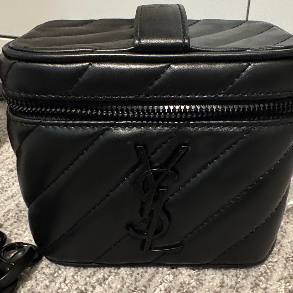 NEW Yves Saint Laurent Quilted Black Vanity Case